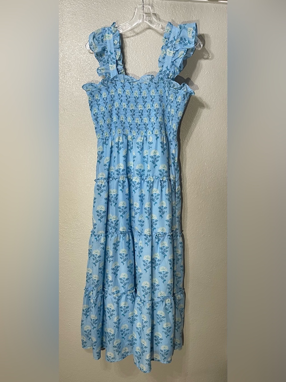 J Marie The Eloise Ruffle Strap Midi Dress Sz - L - Picture 4 of 4